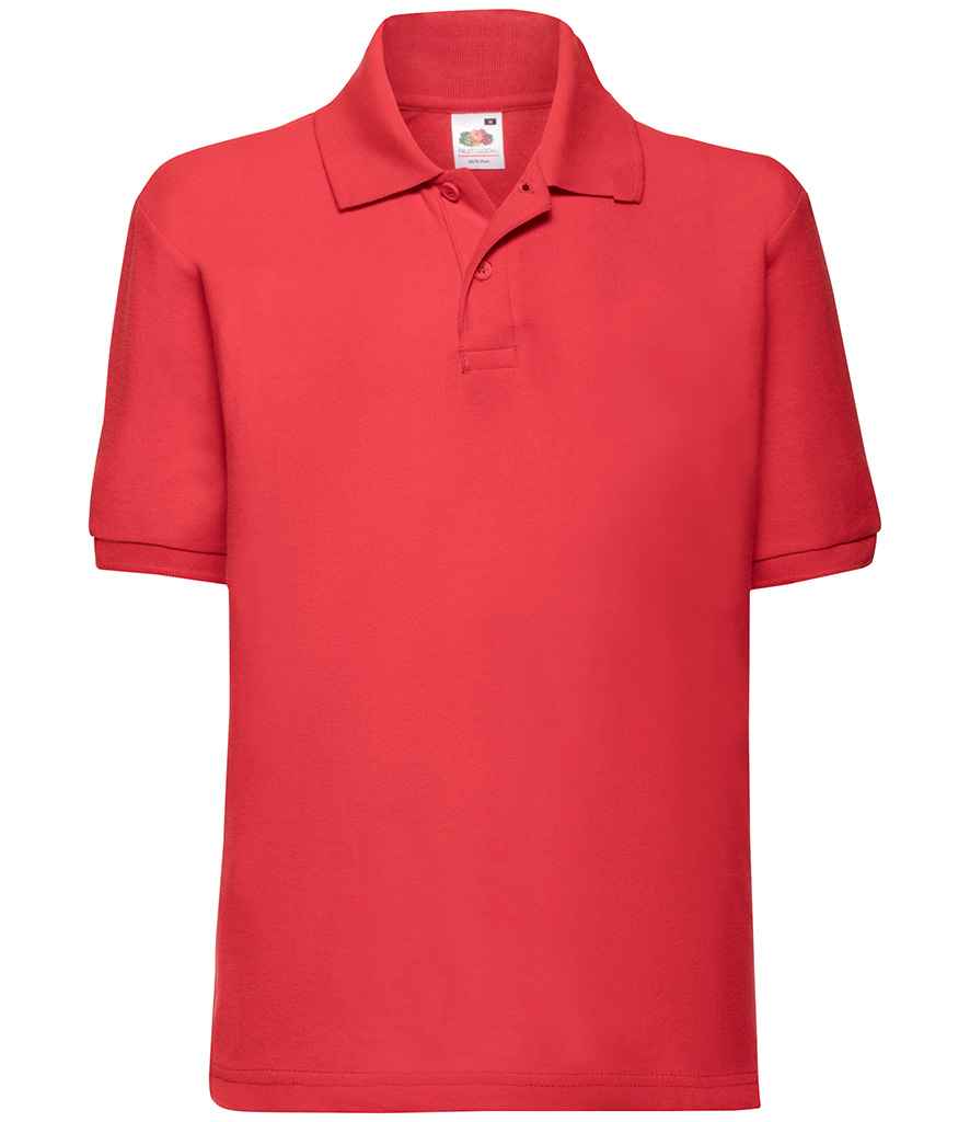 Fruit of the Loom SS11B Red Front -  Ready to be Embroidered and Printed by Custard Workwear - Cheap Personalised and Customised Workwear in Nottinghamshire, Derbyshire and Leicestershire