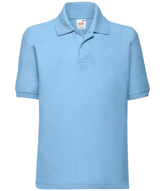 Fruit of the Loom SS11B Sky Blue Front -  Ready to be Embroidered and Printed by Custard Workwear - Cheap Personalised and Customised Workwear in Nottinghamshire, Derbyshire and Leicestershire