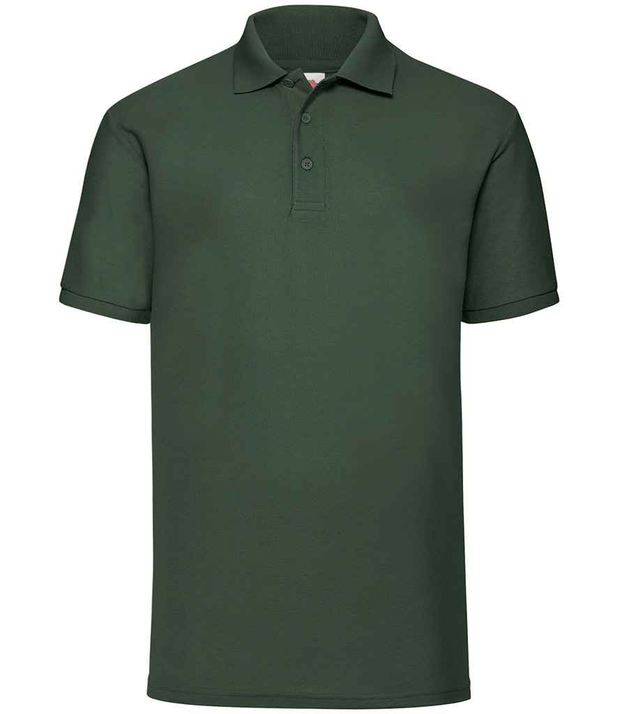 Fruit of the Loom SS11 Bottle Green Front -  Ready to be Embroidered and Printed by Custard Workwear - Cheap Personalised and Customised Workwear in Nottinghamshire, Derbyshire and Leicestershire