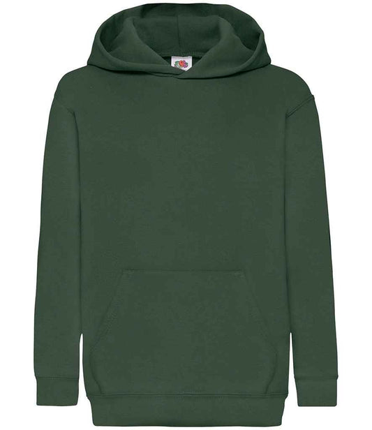 Fruit of the Loom SS14B Bottle Green Front -  Ready to be Embroidered and Printed by Custard Workwear - Cheap Personalised and Customised Workwear in Nottinghamshire, Derbyshire and Leicestershire