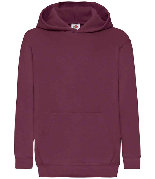 Fruit of the Loom SS14B Burgundy Front -  Ready to be Embroidered and Printed by Custard Workwear - Cheap Personalised and Customised Workwear in Nottinghamshire, Derbyshire and Leicestershire
