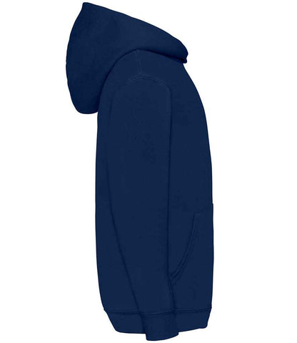 Fruit of the Loom SS14B Navy Left -  Ready to be Embroidered and Printed by Custard Workwear - Cheap Personalised and Customised Workwear in Nottinghamshire, Derbyshire and Leicestershire