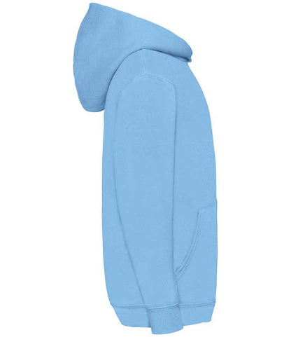Fruit of the Loom SS14B Sky Blue Left -  Ready to be Embroidered and Printed by Custard Workwear - Cheap Personalised and Customised Workwear in Nottinghamshire, Derbyshire and Leicestershire
