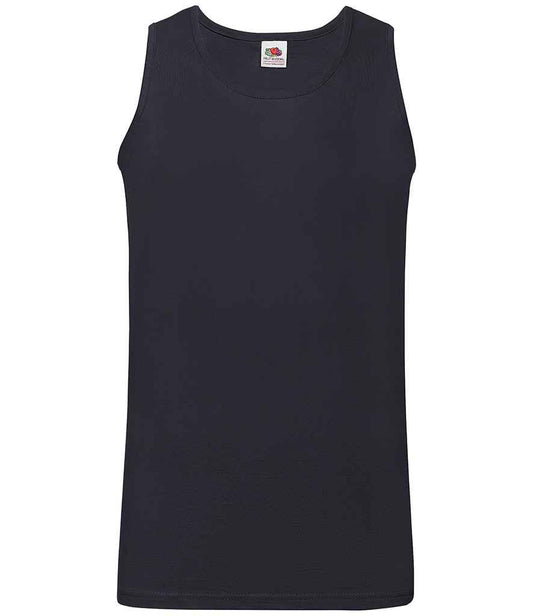 Fruit of the Loom SS18 Deep Navy Front -  Ready to be Printed by Custard Workwear - Cheap Personalised and Customised Workwear in Nottinghamshire, Derbyshire and Leicestershire