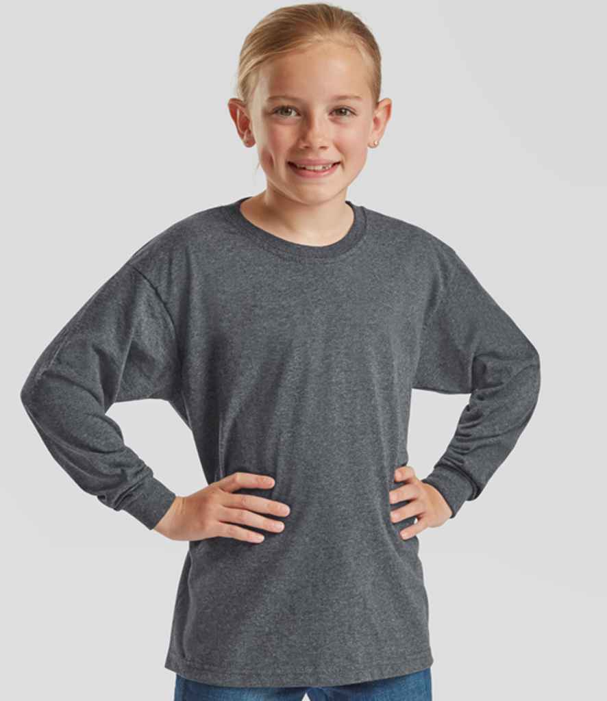 Fruit of the Loom SS21B Dark Heather Model -  Ready to be Printed by Custard Workwear - Cheap Personalised and Customised Workwear in Nottinghamshire, Derbyshire and Leicestershire