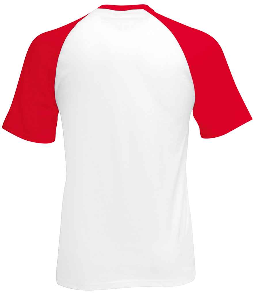 Fruit of the Loom SS31 White/Red Back -  Ready to be Printed by Custard Workwear - Cheap Personalised and Customised Workwear in Nottinghamshire, Derbyshire and Leicestershire