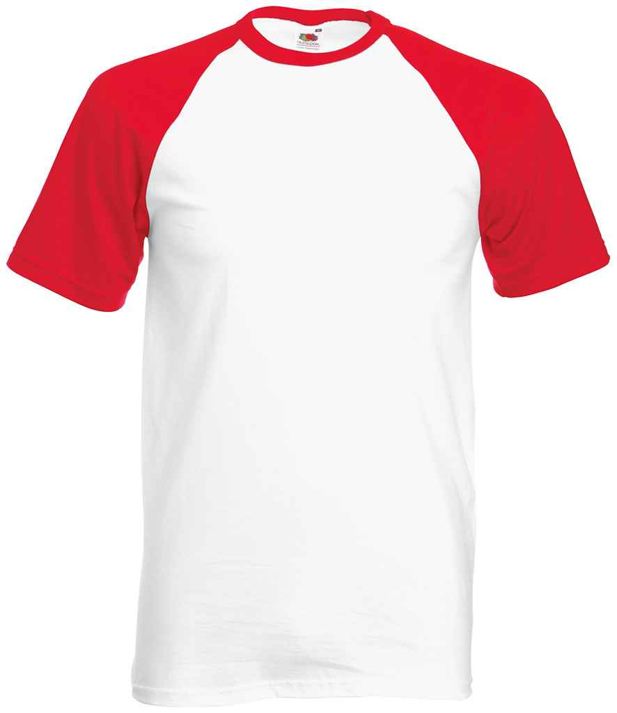 Fruit of the Loom SS31 White/Red Front -  Ready to be Printed by Custard Workwear - Cheap Personalised and Customised Workwear in Nottinghamshire, Derbyshire and Leicestershire