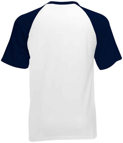 Fruit of the Loom SS31 White/Deep Navy Back -  Ready to be Printed by Custard Workwear - Cheap Personalised and Customised Workwear in Nottinghamshire, Derbyshire and Leicestershire