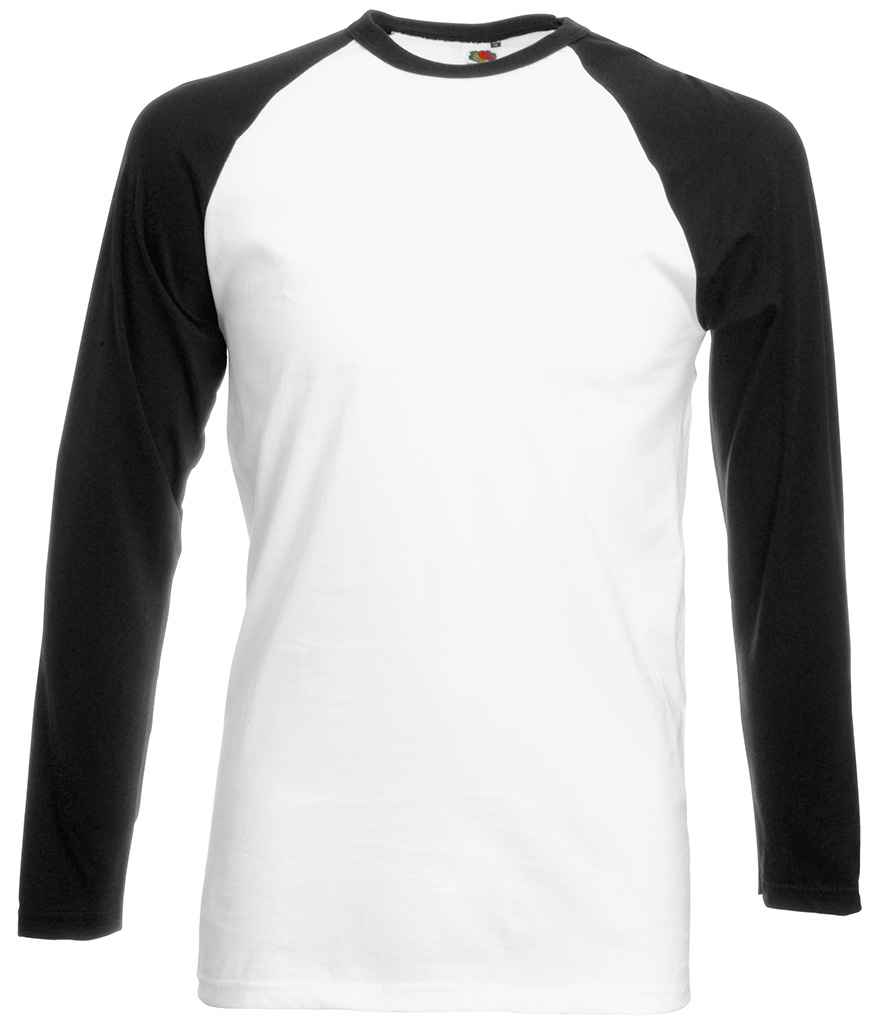 Fruit of the Loom SS32 White/Black Front -  Ready to be Printed by Custard Workwear - Cheap Personalised and Customised Workwear in Nottinghamshire, Derbyshire and Leicestershire