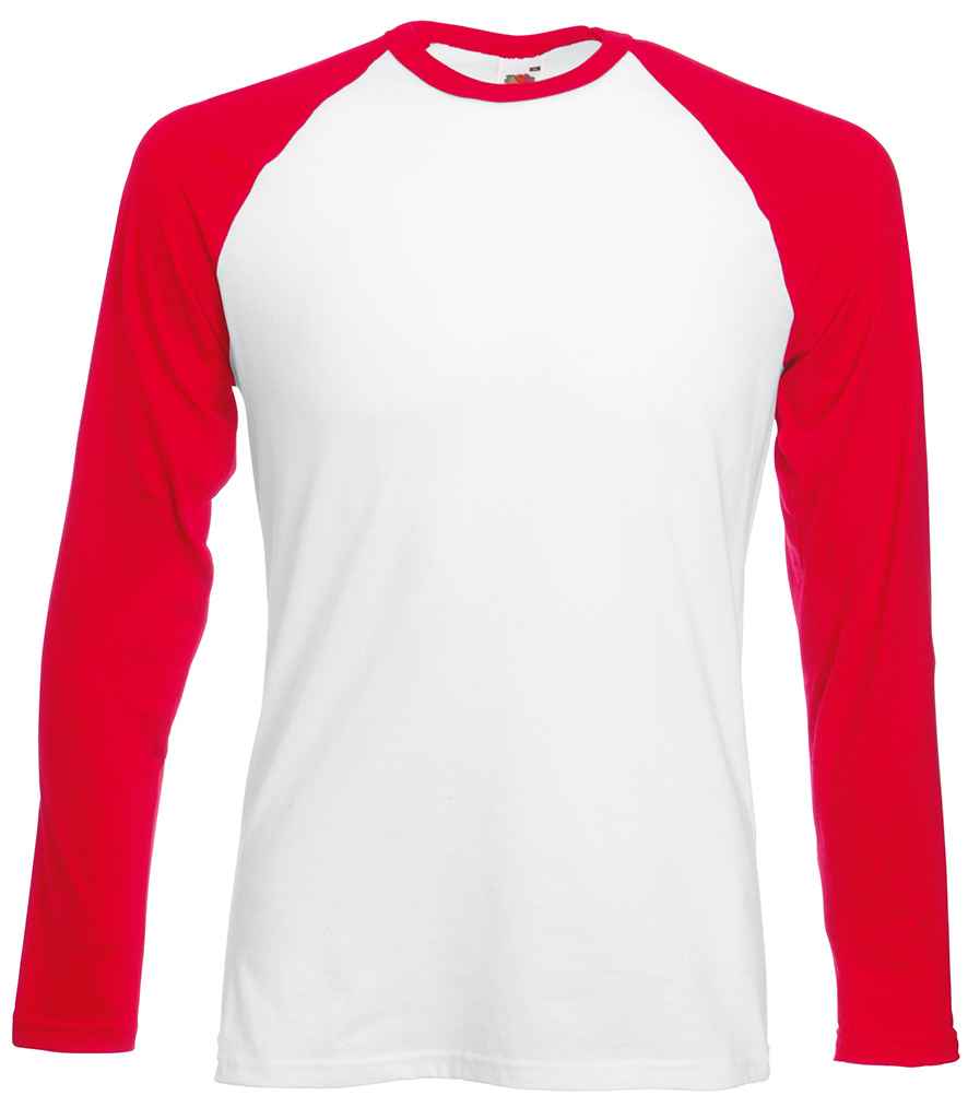 Fruit of the Loom SS32 White/Red Front -  Ready to be Printed by Custard Workwear - Cheap Personalised and Customised Workwear in Nottinghamshire, Derbyshire and Leicestershire