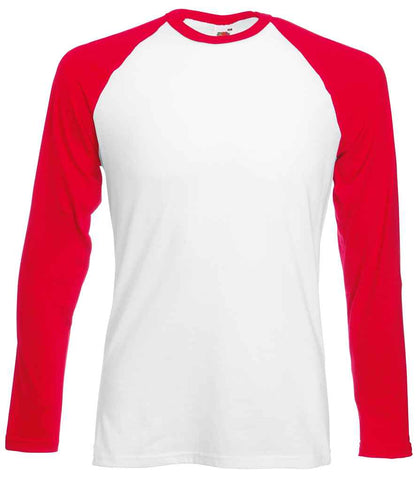 Fruit of the Loom SS32 White/Red Front -  Ready to be Printed by Custard Workwear - Cheap Personalised and Customised Workwear in Nottinghamshire, Derbyshire and Leicestershire