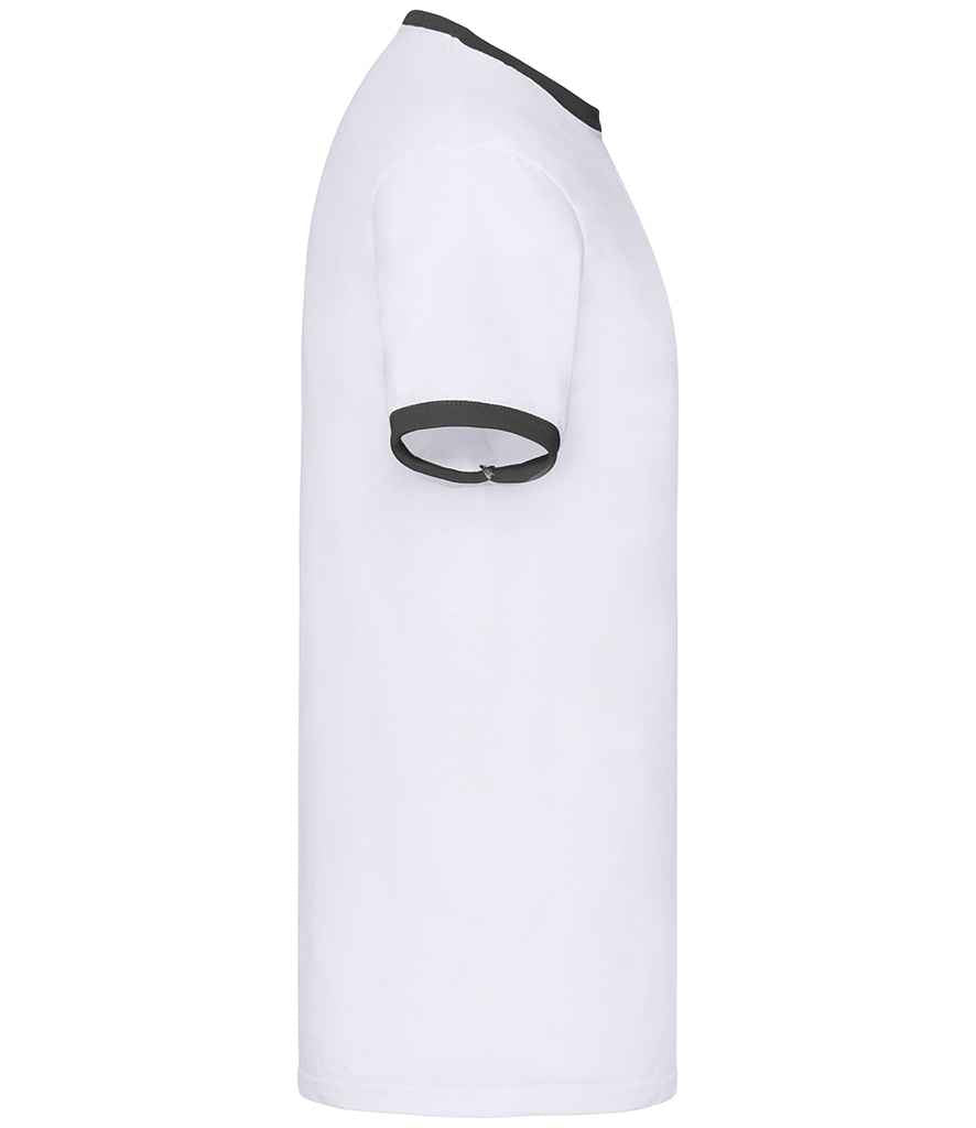 Fruit of the Loom SS34 White/Black Right -  Ready to be Printed by Custard Workwear - Cheap Personalised and Customised Workwear in Nottinghamshire, Derbyshire and Leicestershire