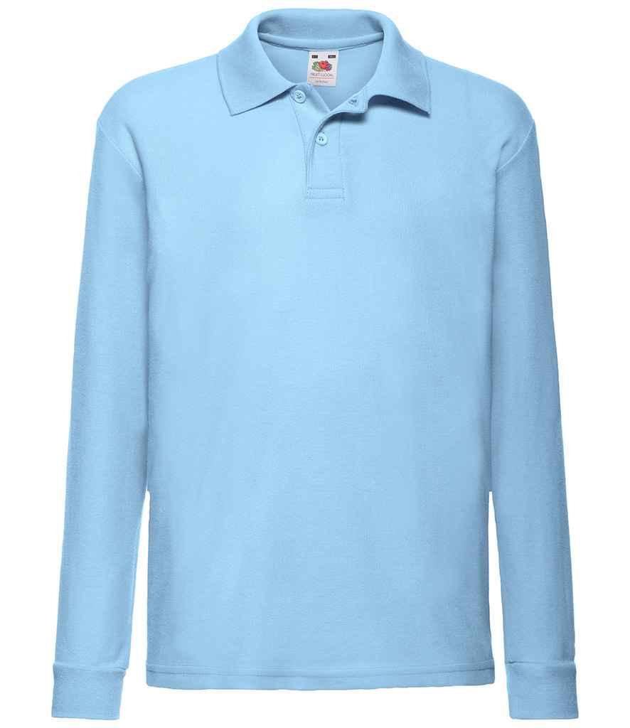 Fruit of the Loom SS45B Sky Blue Front -  Ready to be Embroidered and Printed by Custard Workwear - Cheap Personalised and Customised Workwear in Nottinghamshire, Derbyshire and Leicestershire