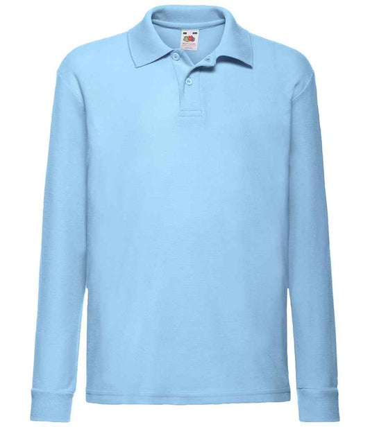 Fruit of the Loom SS45B Sky Blue Front -  Ready to be Embroidered and Printed by Custard Workwear - Cheap Personalised and Customised Workwear in Nottinghamshire, Derbyshire and Leicestershire