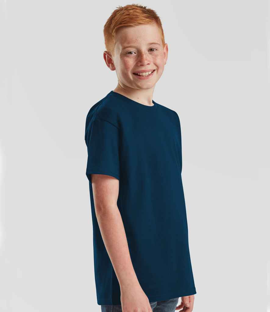 Fruit of the Loom SS620B Mountain Blue Model -  Ready to be Embroidered and Printed by Custard Workwear - Cheap Personalised and Customised Workwear in Nottinghamshire, Derbyshire and Leicestershire