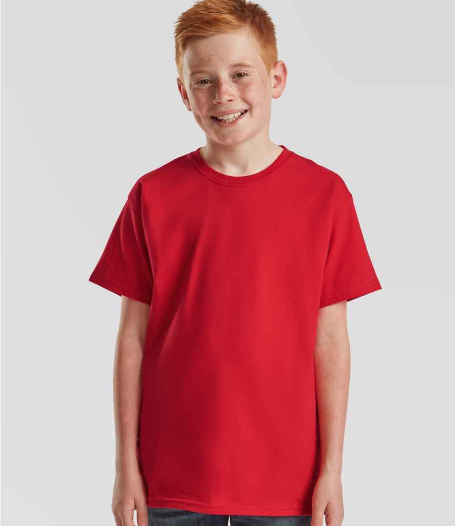 Fruit of the Loom SS620B Red Model -  Ready to be Embroidered and Printed by Custard Workwear - Cheap Personalised and Customised Workwear in Nottinghamshire, Derbyshire and Leicestershire