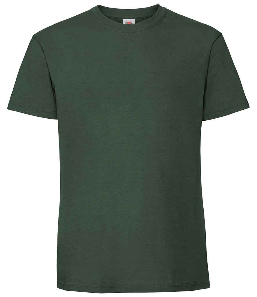 Fruit of the Loom SS620 Bottle Green Front -  Ready to be Embroidered and Printed by Custard Workwear - Cheap Personalised and Customised Workwear in Nottinghamshire, Derbyshire and Leicestershire