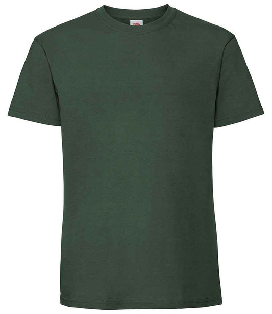 Fruit of the Loom SS620 Bottle Green Front -  Ready to be Embroidered and Printed by Custard Workwear - Cheap Personalised and Customised Workwear in Nottinghamshire, Derbyshire and Leicestershire