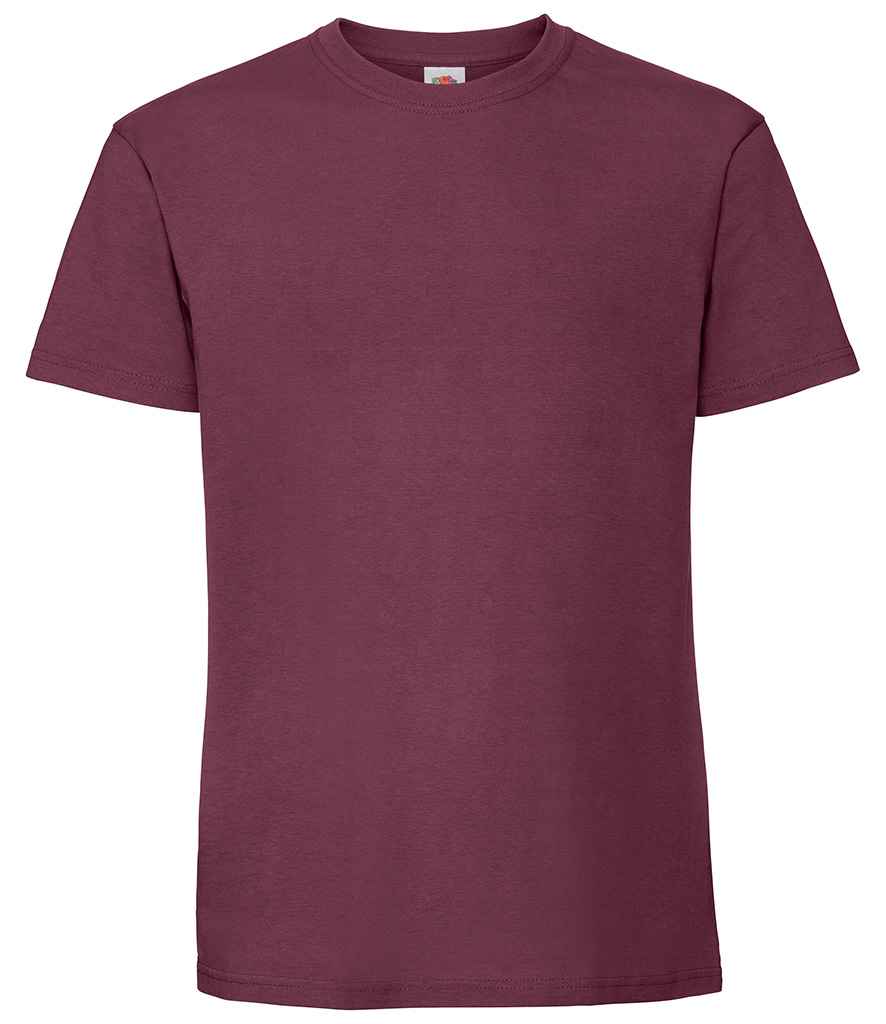 Fruit of the Loom SS620 Burgundy Front -  Ready to be Embroidered and Printed by Custard Workwear - Cheap Personalised and Customised Workwear in Nottinghamshire, Derbyshire and Leicestershire