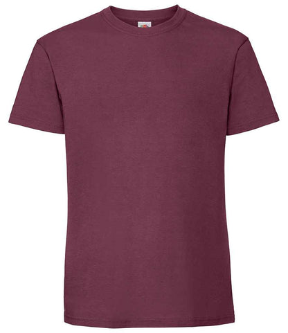 Fruit of the Loom SS620 Burgundy Front -  Ready to be Embroidered and Printed by Custard Workwear - Cheap Personalised and Customised Workwear in Nottinghamshire, Derbyshire and Leicestershire