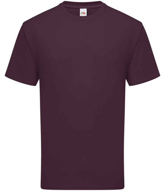 Fruit of the Loom SS620 Dark Plum Front -  Ready to be Embroidered and Printed by Custard Workwear - Cheap Personalised and Customised Workwear in Nottinghamshire, Derbyshire and Leicestershire