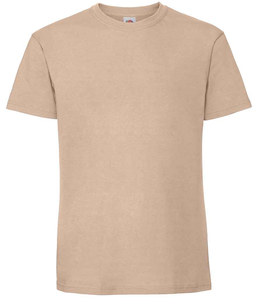 Fruit of the Loom SS620 Desert Sand Front -  Ready to be Embroidered and Printed by Custard Workwear - Cheap Personalised and Customised Workwear in Nottinghamshire, Derbyshire and Leicestershire