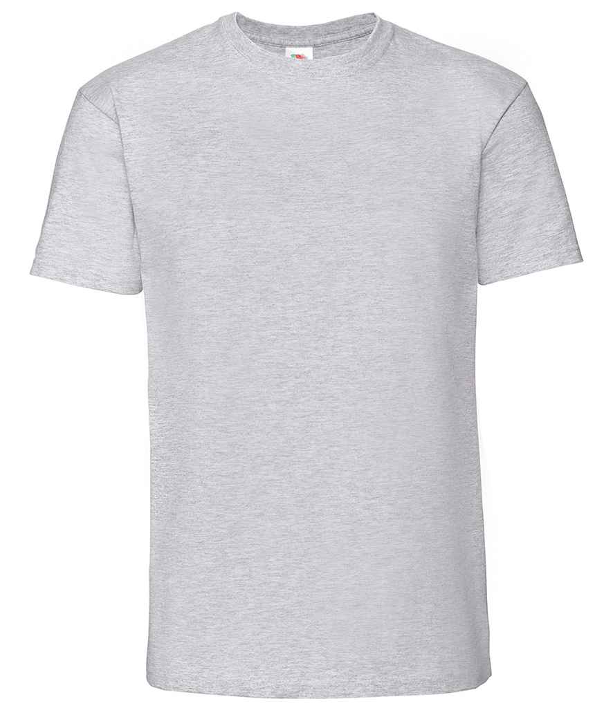 Fruit of the Loom SS620 Heather Grey Front -  Ready to be Embroidered and Printed by Custard Workwear - Cheap Personalised and Customised Workwear in Nottinghamshire, Derbyshire and Leicestershire
