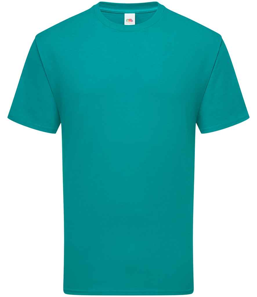 Fruit of the Loom SS620 Ocean Teal Front -  Ready to be Embroidered and Printed by Custard Workwear - Cheap Personalised and Customised Workwear in Nottinghamshire, Derbyshire and Leicestershire