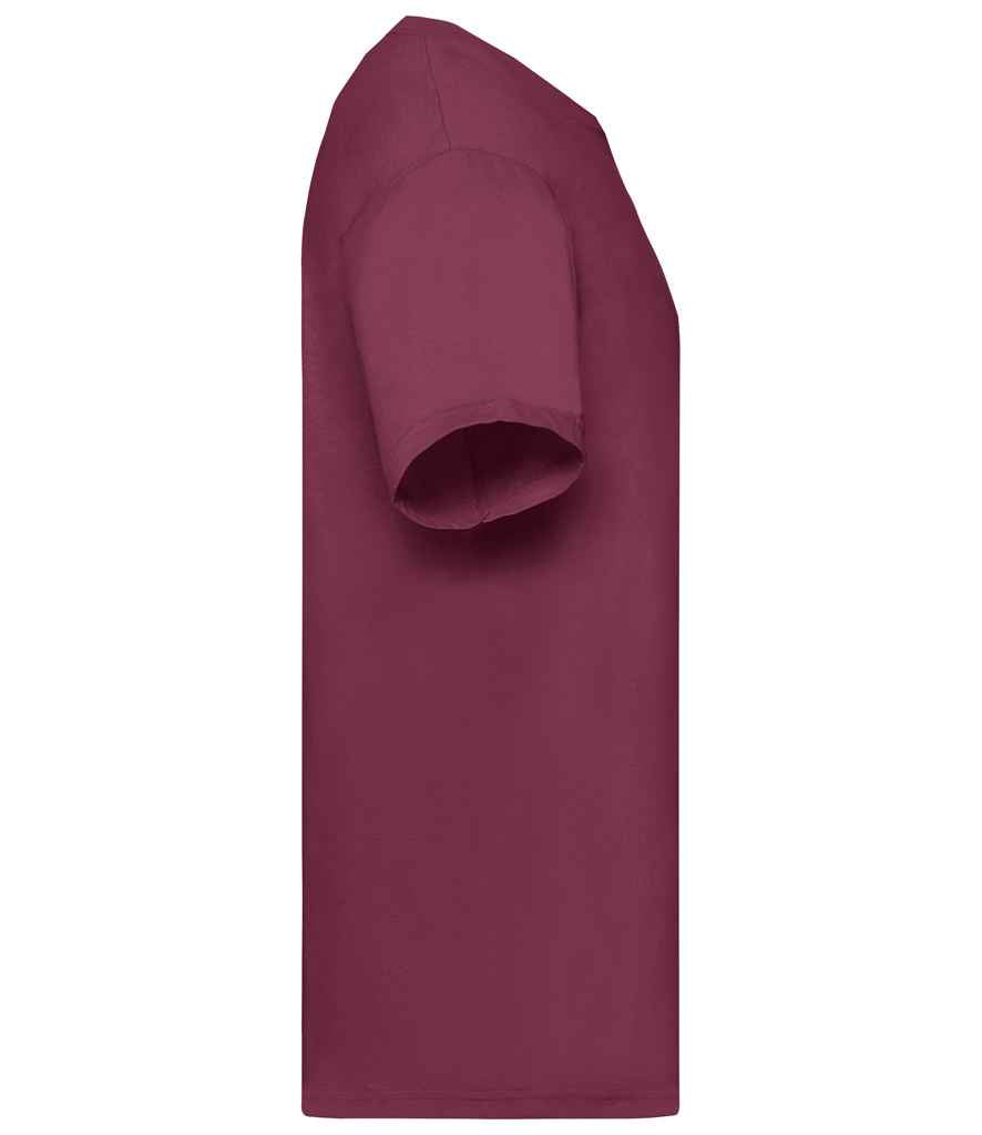 Fruit of the Loom SS6 Burgundy Left -  Ready to be Printed by Custard Workwear - Cheap Personalised and Customised Workwear in Nottinghamshire, Derbyshire and Leicestershire