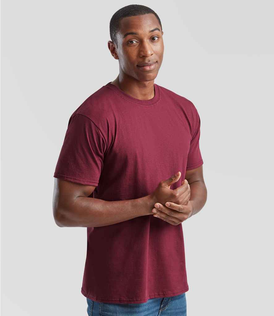 Fruit of the Loom SS6 Burgundy Model -  Ready to be Printed by Custard Workwear - Cheap Personalised and Customised Workwear in Nottinghamshire, Derbyshire and Leicestershire
