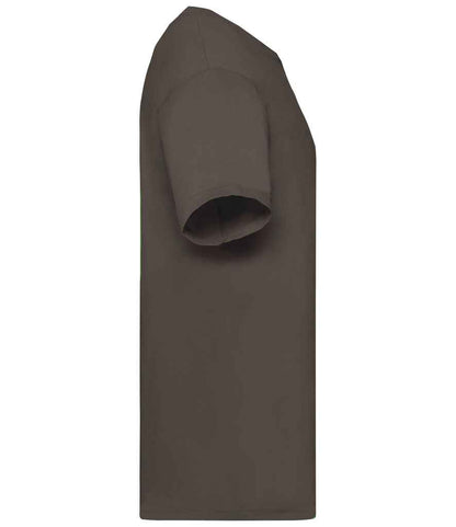 Fruit of the Loom SS6 Chocolate Left -  Ready to be Printed by Custard Workwear - Cheap Personalised and Customised Workwear in Nottinghamshire, Derbyshire and Leicestershire