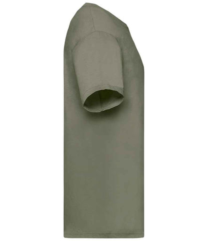 Fruit of the Loom SS6 Classic Olive Left -  Ready to be Printed by Custard Workwear - Cheap Personalised and Customised Workwear in Nottinghamshire, Derbyshire and Leicestershire