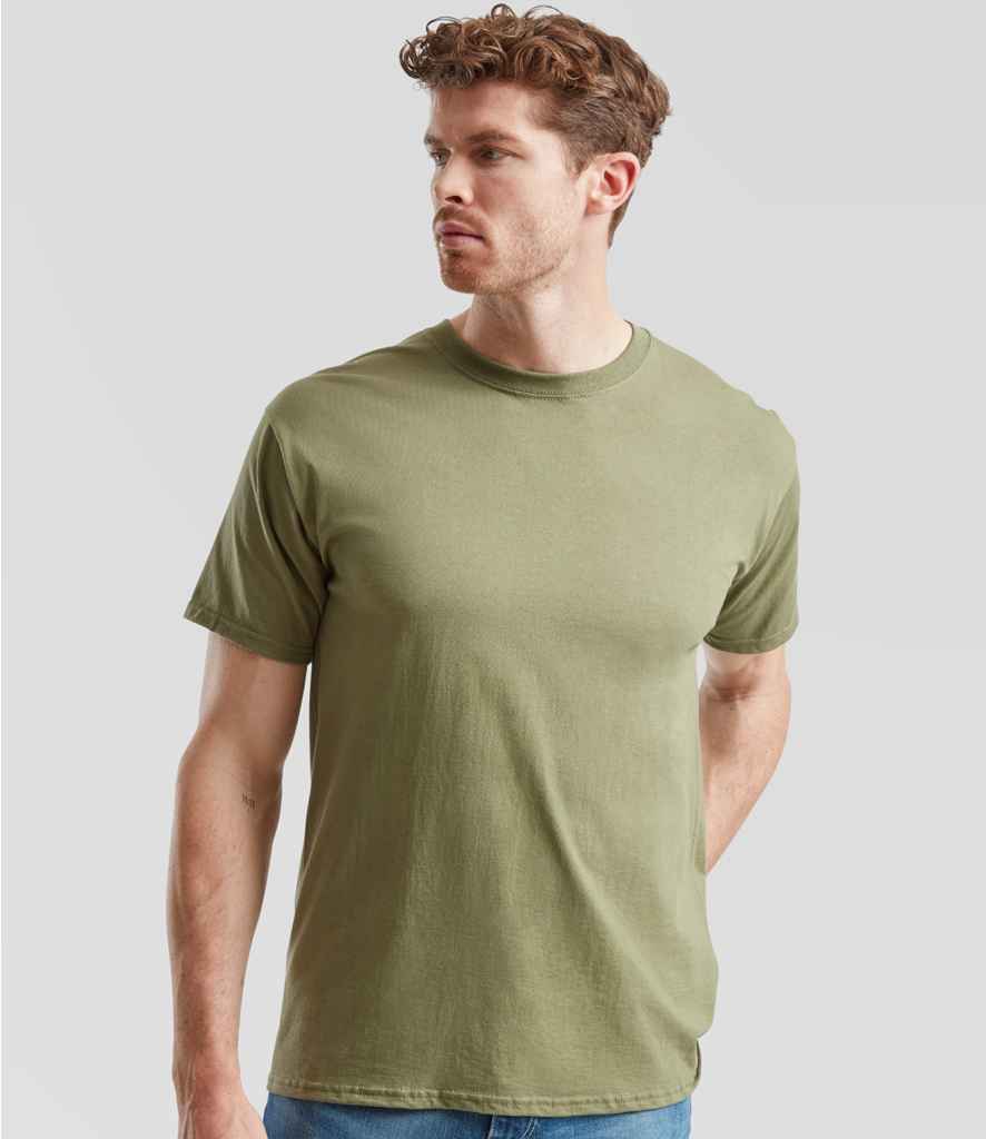 Fruit of the Loom SS6 Classic Olive Model -  Ready to be Printed by Custard Workwear - Cheap Personalised and Customised Workwear in Nottinghamshire, Derbyshire and Leicestershire