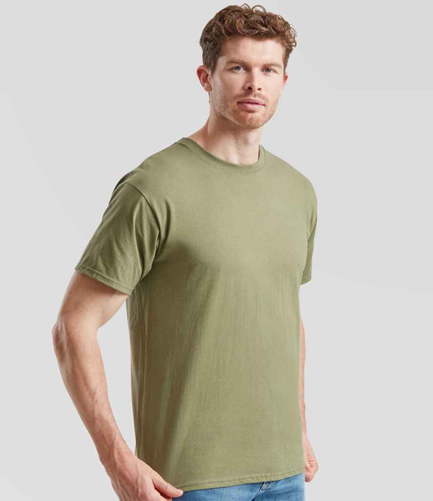Fruit of the Loom SS6 Classic Olive Model -  Ready to be Printed by Custard Workwear - Cheap Personalised and Customised Workwear in Nottinghamshire, Derbyshire and Leicestershire