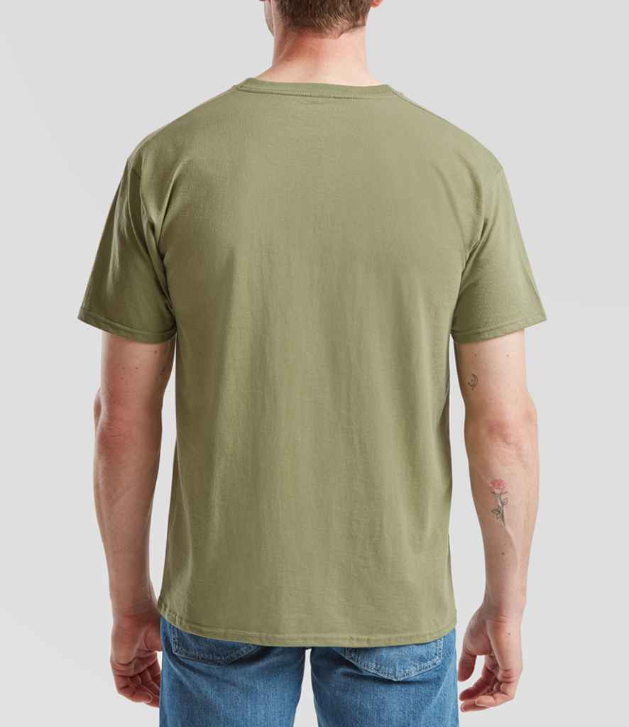 Fruit of the Loom SS6 Classic Olive Model -  Ready to be Printed by Custard Workwear - Cheap Personalised and Customised Workwear in Nottinghamshire, Derbyshire and Leicestershire