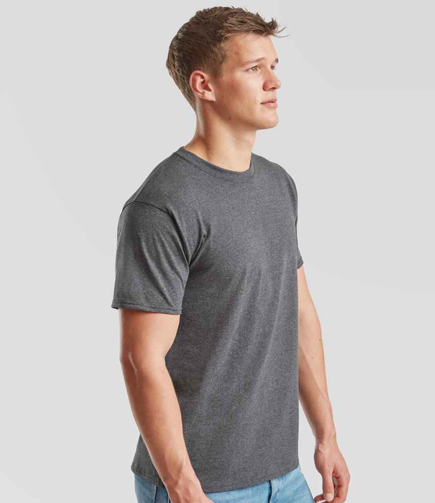 Fruit of the Loom SS6 Dark Heather Model -  Ready to be Printed by Custard Workwear - Cheap Personalised and Customised Workwear in Nottinghamshire, Derbyshire and Leicestershire