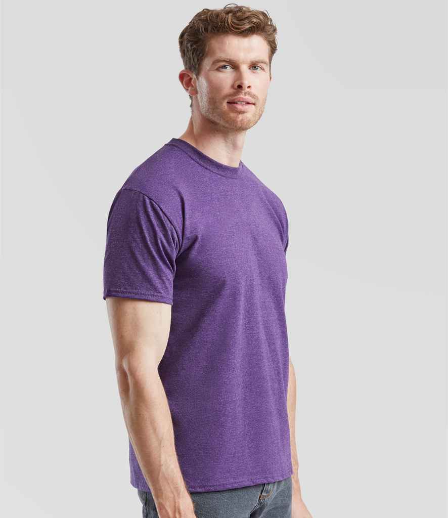 Fruit of the Loom SS6 Heather Purple Model -  Ready to be Printed by Custard Workwear - Cheap Personalised and Customised Workwear in Nottinghamshire, Derbyshire and Leicestershire