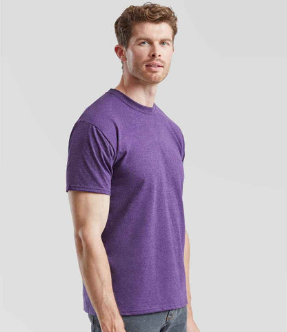 Fruit of the Loom SS6 Heather Purple Model -  Ready to be Printed by Custard Workwear - Cheap Personalised and Customised Workwear in Nottinghamshire, Derbyshire and Leicestershire
