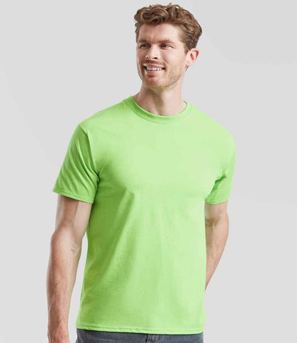 Fruit of the Loom SS6 Lime Green Model -  Ready to be Printed by Custard Workwear - Cheap Personalised and Customised Workwear in Nottinghamshire, Derbyshire and Leicestershire