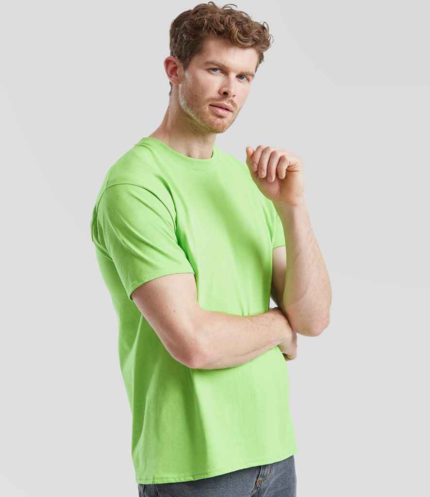 Fruit of the Loom SS6 Lime Green Model -  Ready to be Printed by Custard Workwear - Cheap Personalised and Customised Workwear in Nottinghamshire, Derbyshire and Leicestershire