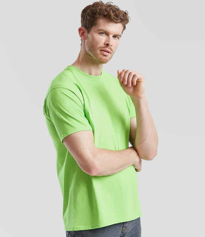 Fruit of the Loom SS6 Lime Green Model -  Ready to be Printed by Custard Workwear - Cheap Personalised and Customised Workwear in Nottinghamshire, Derbyshire and Leicestershire