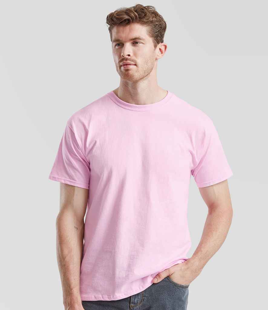 Fruit of the Loom SS6 Light Pink Model -  Ready to be Printed by Custard Workwear - Cheap Personalised and Customised Workwear in Nottinghamshire, Derbyshire and Leicestershire