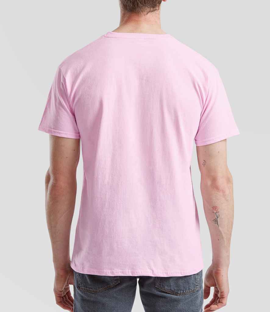 Fruit of the Loom SS6 Light Pink Model -  Ready to be Printed by Custard Workwear - Cheap Personalised and Customised Workwear in Nottinghamshire, Derbyshire and Leicestershire
