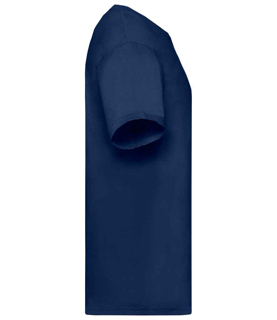 Fruit of the Loom SS6 Navy Left -  Ready to be Printed by Custard Workwear - Cheap Personalised and Customised Workwear in Nottinghamshire, Derbyshire and Leicestershire