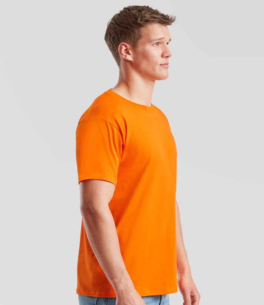 Fruit of the Loom SS6 Orange Model -  Ready to be Printed by Custard Workwear - Cheap Personalised and Customised Workwear in Nottinghamshire, Derbyshire and Leicestershire