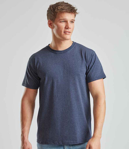 Fruit of the Loom SS6 Heather Navy Model -  Ready to be Printed by Custard Workwear - Cheap Personalised and Customised Workwear in Nottinghamshire, Derbyshire and Leicestershire