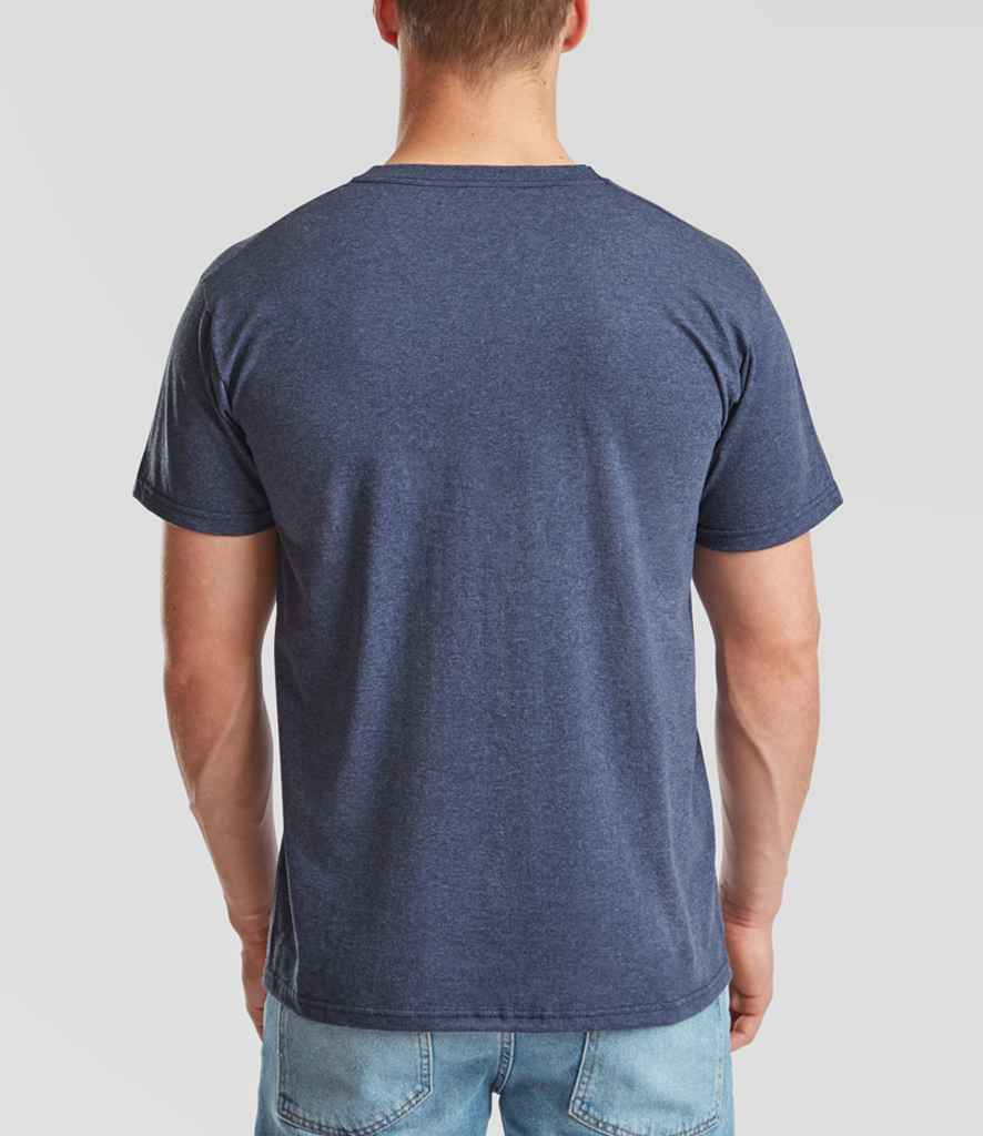 Fruit of the Loom SS6 Heather Navy Model -  Ready to be Printed by Custard Workwear - Cheap Personalised and Customised Workwear in Nottinghamshire, Derbyshire and Leicestershire