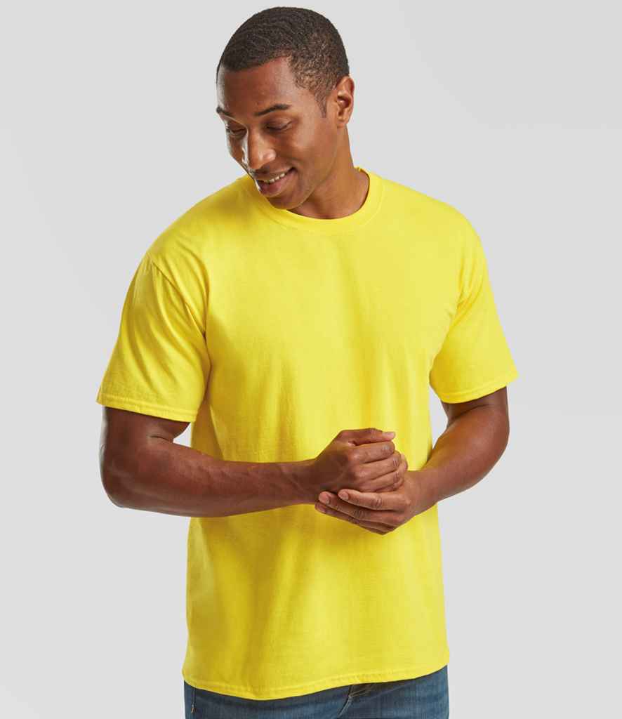 Fruit of the Loom SS6 Yellow Model -  Ready to be Printed by Custard Workwear - Cheap Personalised and Customised Workwear in Nottinghamshire, Derbyshire and Leicestershire