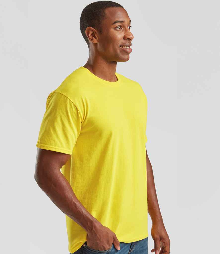 Fruit of the Loom SS6 Yellow Model -  Ready to be Printed by Custard Workwear - Cheap Personalised and Customised Workwear in Nottinghamshire, Derbyshire and Leicestershire