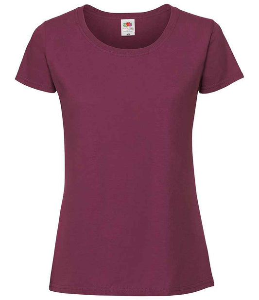 Fruit of the Loom SS720 Burgundy Front -  Ready to be Embroidered and Printed by Custard Workwear - Cheap Personalised and Customised Workwear in Nottinghamshire, Derbyshire and Leicestershire
